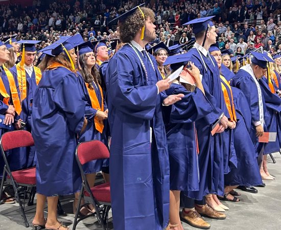 Class of 2025 Commencement Crowd in Caps and Gowns